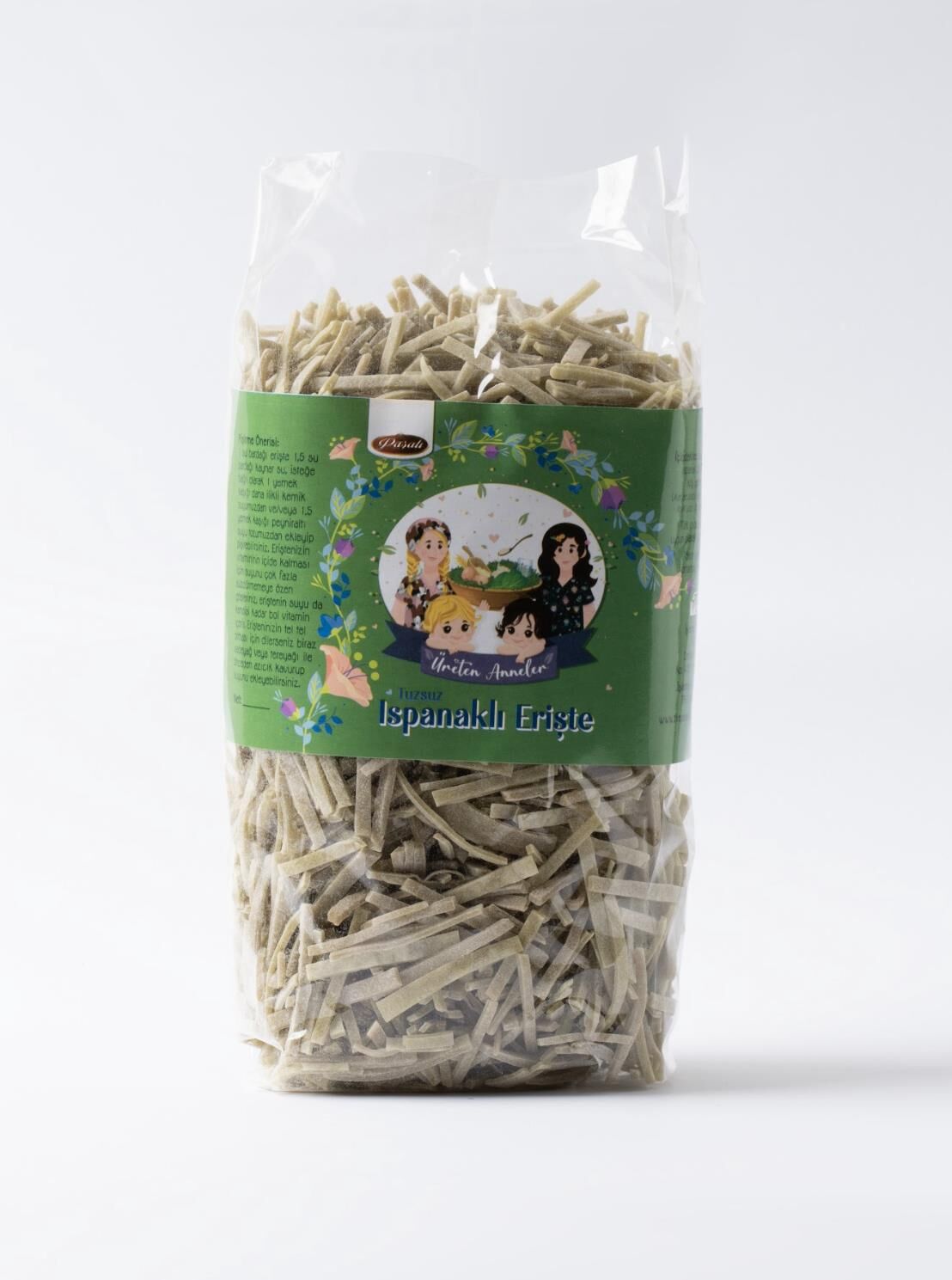 ISPANAK PÜRELİ ERİŞTE TUZSUZ -YUMURTALI 500 gr( +7 AY )