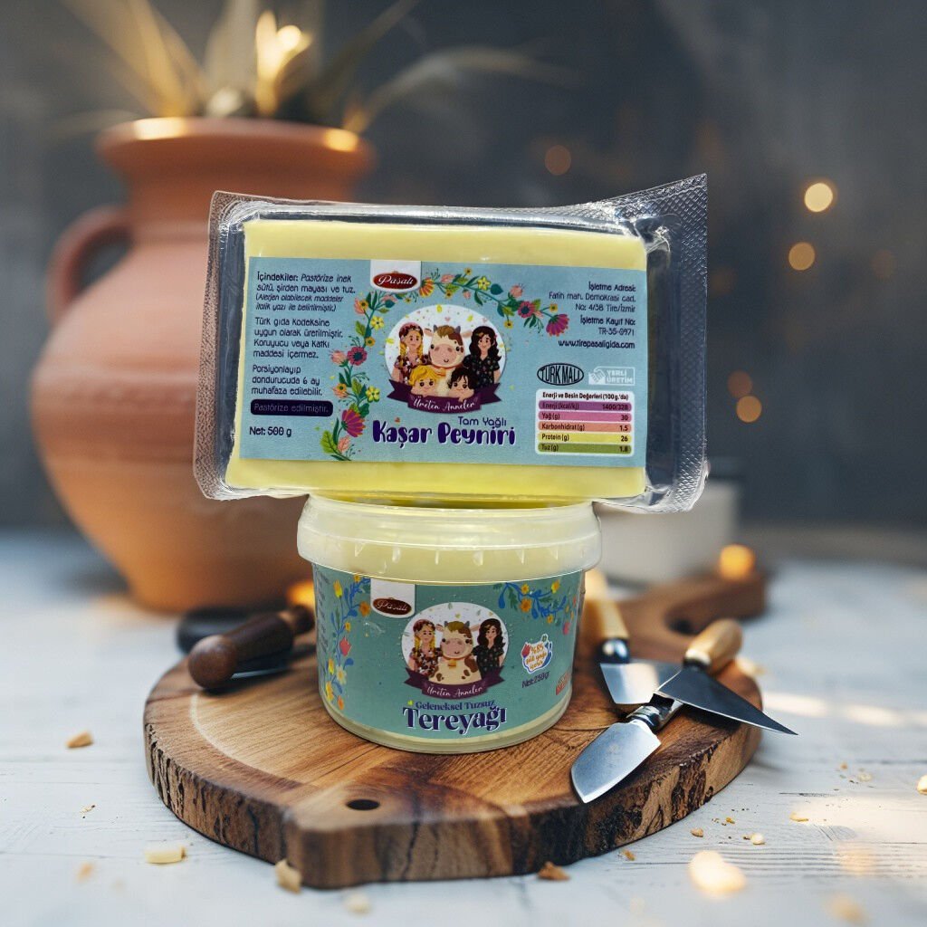 TEREYAĞ 250 GR  TUZSUZ + KAŞAR PEYNİRİ  AZ TUZLU 500 GR