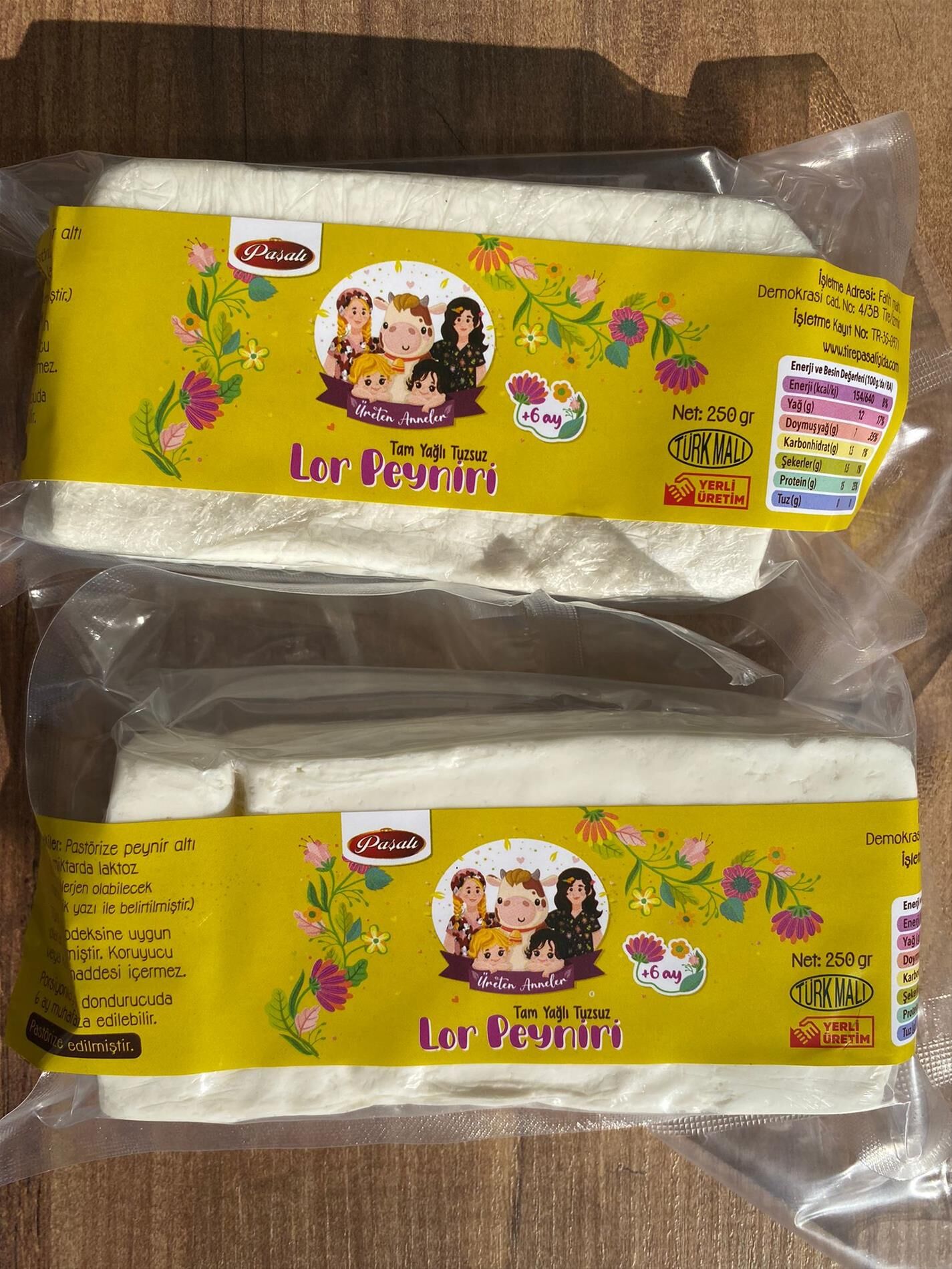 TUZSUZ VAKUMLU LOR PEYNİRİ 2 X 250 GR +6 AY