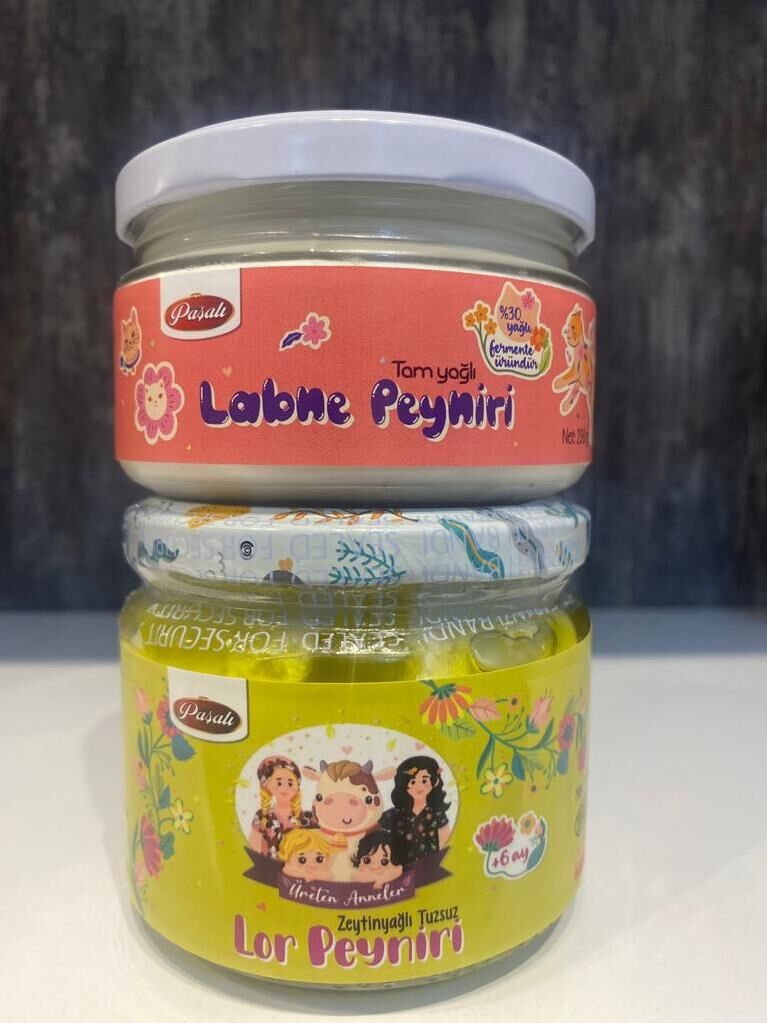 TUZSUZ ZEYTİNYAĞLI LOR 250 GR + LABNE PEYNİRİ TUZSUZ 250 GR+7 AY