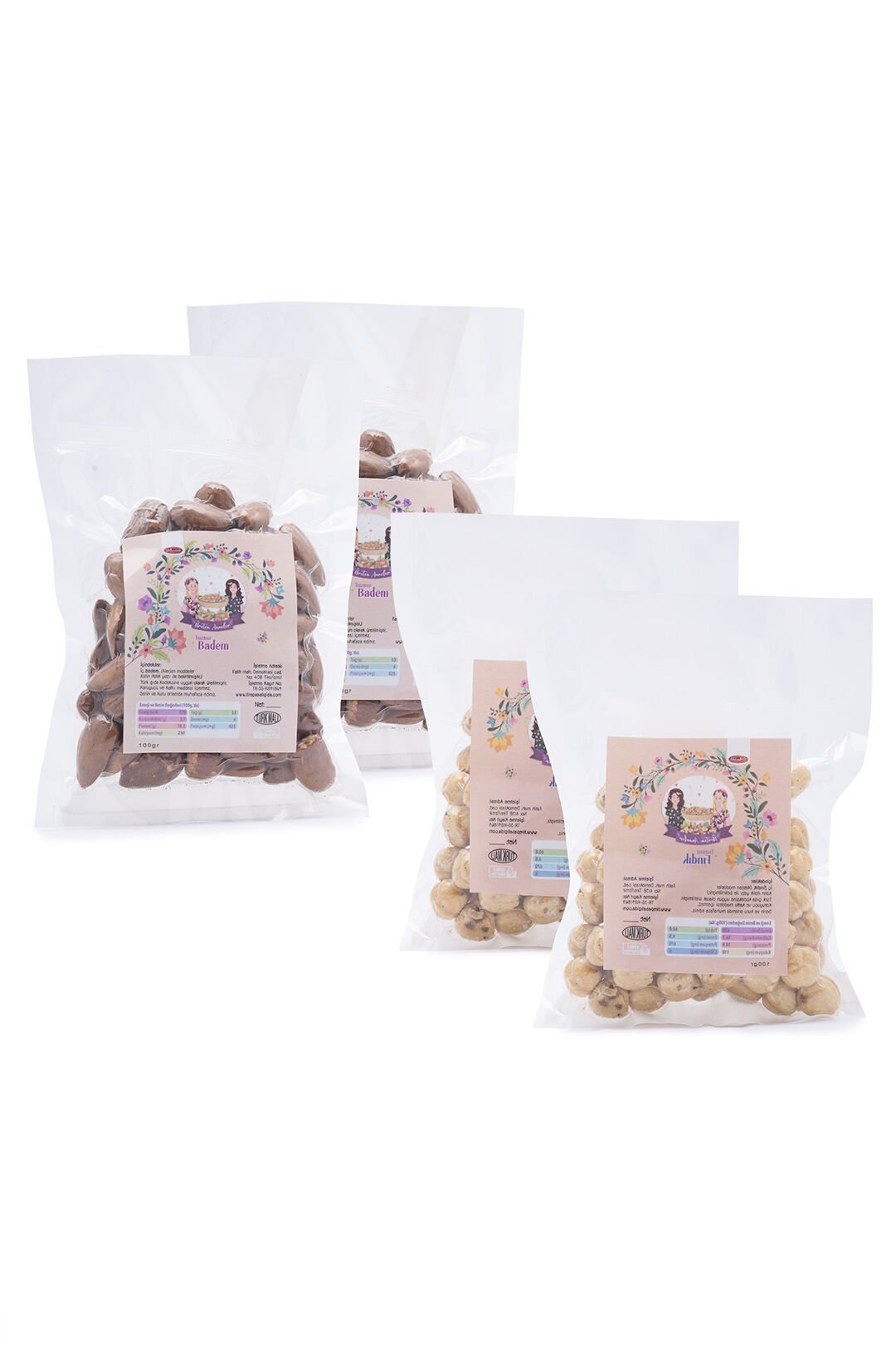 KAVRULMUŞ BADEM 200 gr - KAVRULMUŞ FINDIK 200 gr (AFLATOKSİN-AĞIR METAL ANALİZLİ)